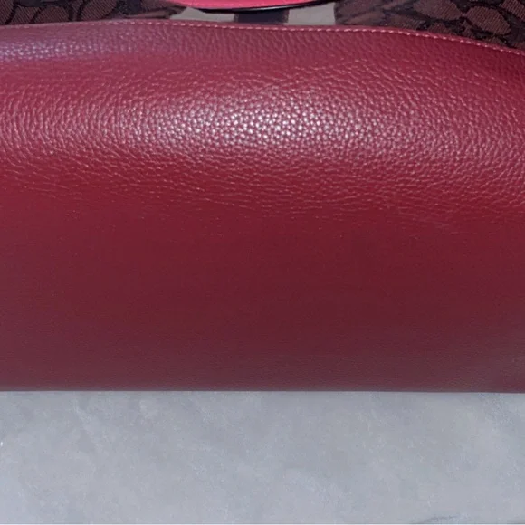 Coach Brown Signature Canvas Tote with Pink Trim - Picture 3 of 7